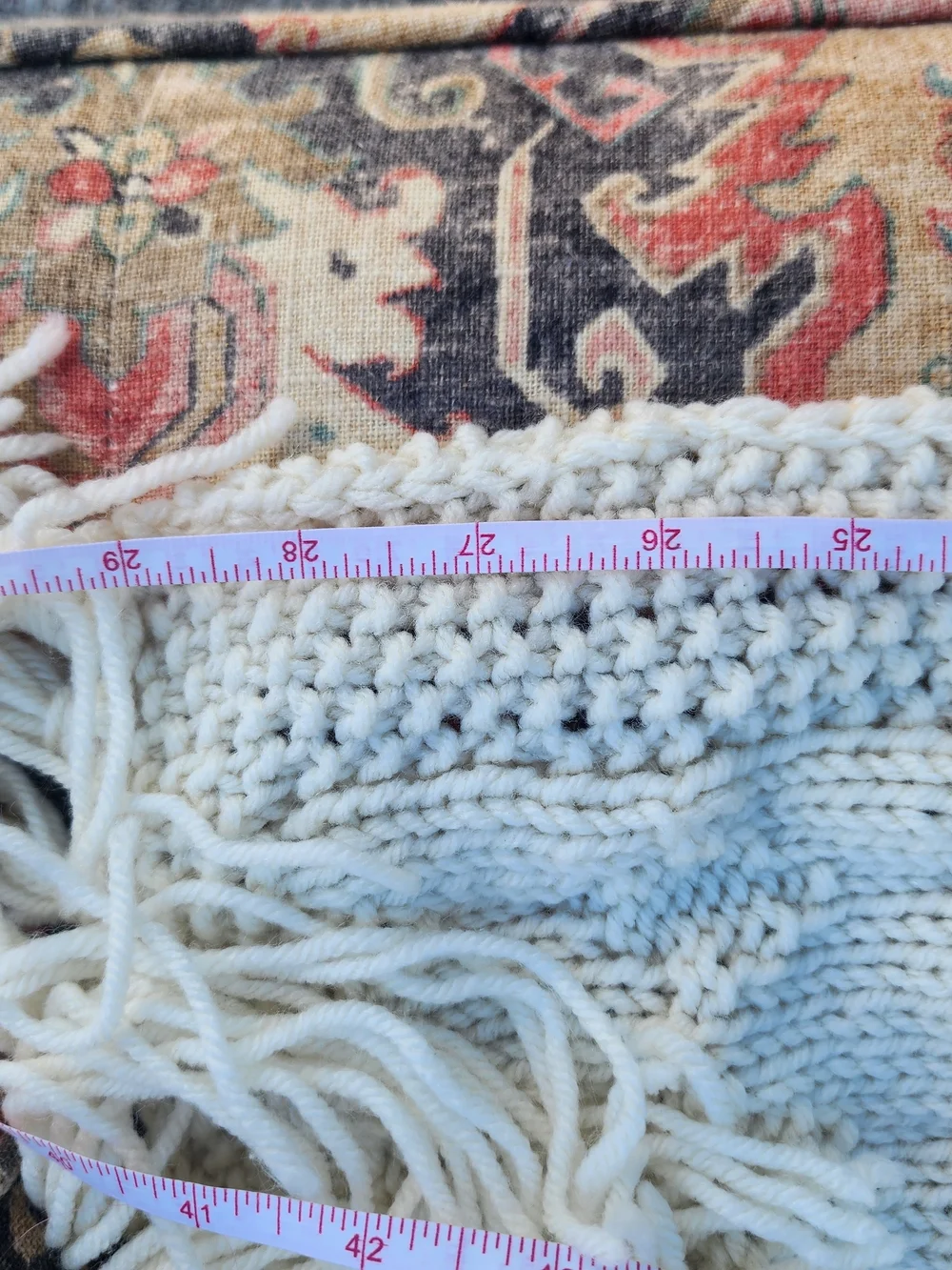 Cream Cable-Knit Handmade Crochet Afhgan